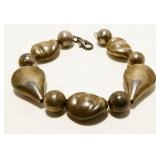 8" Eclectic Sterling Silver Bead Bracelet 32.7g