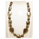 17" Eclectic Sterling Silver Bead Necklace 66.7g