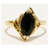 JRJ 10K Y Gold Gemstone Ring Sz 6 2g