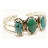 Turquoise & Sterling Silver Cuff Bracelet 27.9g