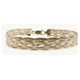 7.5" Braided Italian Sterling Silver Bracelet 6.9g