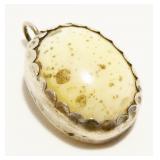 Sterling Silver & Stone Pendant 2.7g