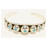7" Mexican Turquoise 925 Silver Bracelet 15.6g