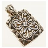 Ornate Floral Sterling Silver Pendant 8.9g