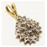 Two-Tone 10K Gold Teardrop Pendant 1.2g