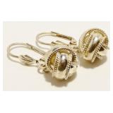 Sterling Silver Round Bead Earrings 5.9g