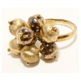 Gold/Sterling Silver Bead Ring Sz 7 7g