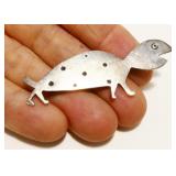 Original Sterling Silver Turtle Brooch 4.3g