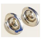 925 Silver Cowgirl Hat Earrings, Holes for Charms*
