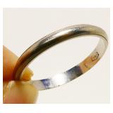 14K White Gold Wedding Band Ring Sz 7.5 1.7g