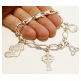 7.5" Sterling Silver Charm Bracelet 21.3g