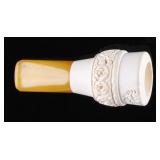 Carved Meerschaum Pipe with Bakelite Stem