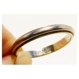Two-Tone 14K Gold Wedding Band Ring Sz 7.5 2.4g