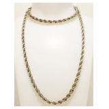 Heavy 24" Sterling Silver Rope Necklace 44.9g
