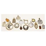 Grouping of Sterling Silver Pendants 48.8g