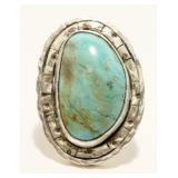 Ray McNamara Turquoise 925 Silver Ring Sz 9 22.6g