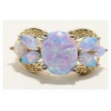 Sterling Silver Opal Ring Sz 8 3.1g