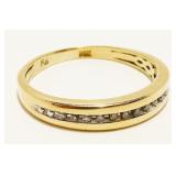 14K Y Gold & Diamond Promise Ring Sz 6.5 1.9g