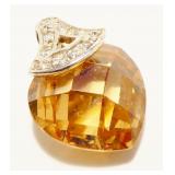 925 Silver & Swarovski Crystal Heart Pendant 5.7g