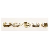 Grouping of Sterling Silver Toe Rings 8.9g