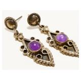 Sterling Silver Amethyst Earrings 7.4g