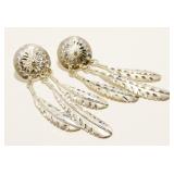 "M" Sterling Silver Dream Catcher Earrings 10.9g