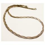 16" Italian Braided Sterling Silver Necklace 8.1g