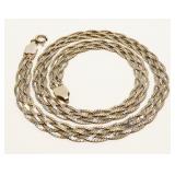 16" Italian Braided Sterling Silver Necklace 12.5g