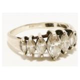Sterling Silver CZ Ring Sz 9 3g