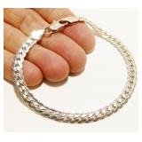 8" Sterling Silver Cuban Link Bracelet 10.3g