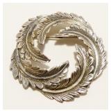 Vtg Beau Sterling Silver Wreath Brooch 9.7g