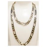30" Italian 8mm 925 Silver Figaro Necklace 73g