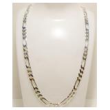 20" Italian Sterling Silver Figaro Necklace 34g
