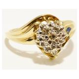 10K Y Gold & Diamond Cluster Ring Sz 8.5 2.6g
