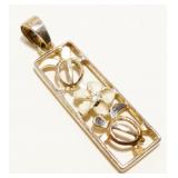 Sterling Silver Sea Turtle & Flower Pendant 2.2g