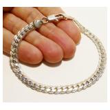 8" Sterling Silver Cuban Link Bracelet 10.1g