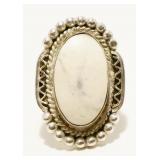 Old Pawn Sterling Silver & Stone Ring Sz 10 21.2g