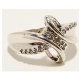 Sterling Silver CZ Ring Sz 7 4.7g