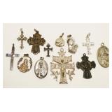 Group of Sterling Silver Religious Pendants 41.5g