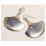 Sterling Silver Fan Earrings 12.2g