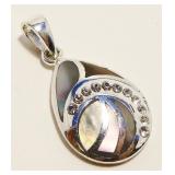 Petite Sterling Silver Abalone Pendant 2g