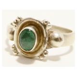 Mexican Sterling Silver Stone Ring Sz 6 2.9g