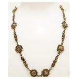 14" Vintage Sterling Silver Floral Necklace 14g