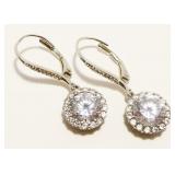 Sterling Silver CZ Earrings 4g