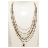 Ten Sterling Silver Necklaces 15.7g