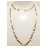Long 23" 10K Y Gold Cuban Link Necklace 4.3g