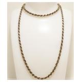 24" Italian Sterling Silver Rope Necklace 28.2g