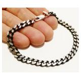8" Sterling Silver Cuban Link Bracelet 16.1g