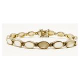 Sterling Silver MOP Bracelet 7.75" 17g