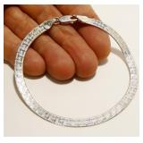 Italian 925 Silver Herringbone Bracelet 7.5" 4.6g